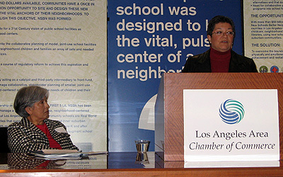 Maria Casillas, President Families in Schools; Mercedes Margquez, General Manager, LA City Housing Department (from left to right)